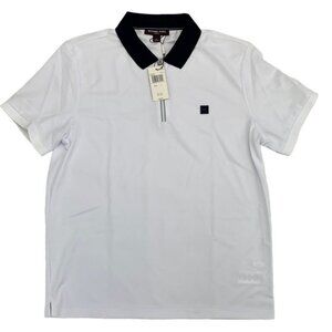 MK Half-Zip Polo Shirt White Michael Kors Size L
